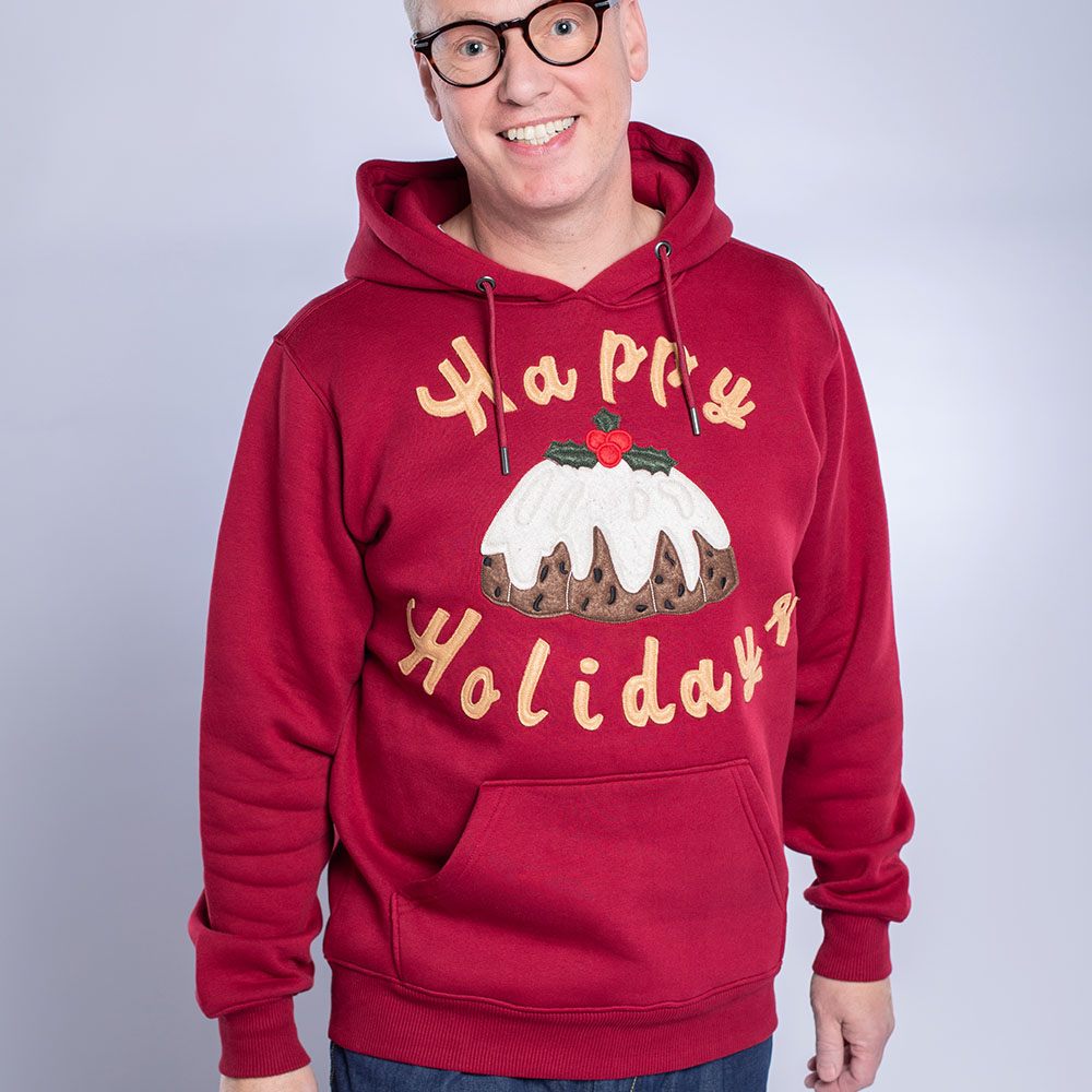 Foto Rudolph in Kersthoodie Happy Hollidays